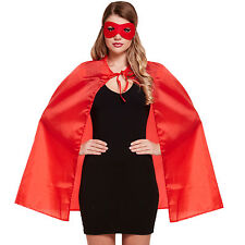 Sehr schöner roter Umhang Superheld Maske Film Damen Held Cape Superhero Hero