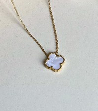 18k Gold Halskette Damen Kleeblatt Design 925 Edelstahl Schmuck Elegant vergold.