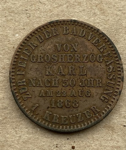 Sammlerstück kreuzer 1868 - sammlerstück,