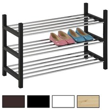 Schuhregal Schuhablage Schuhständer Schuhschrank Holz 3 Böden 4 Farben stapelbar