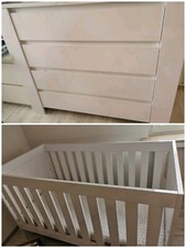 Schardt Cube Baby- Kinderbett & Matratze & Kommode weiss hochglanz