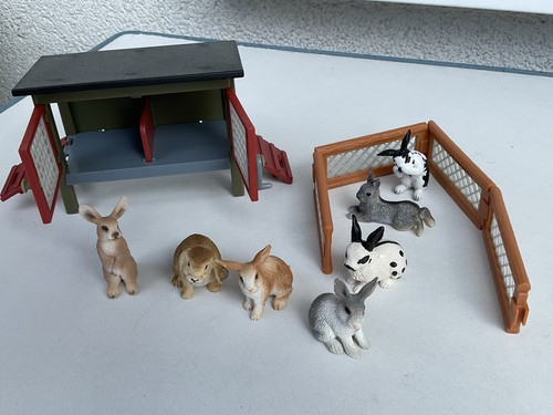 Schleich hasenstall mit 7 - mit,
