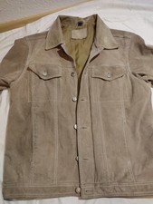 Leder Jacke TCM Wildlederjacke Beige * Leder * Jeansjacke Mod Beatnik Hippie