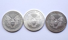 3 x American Silver Eagle 1 OZ