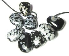 Trommelstein gebohrt Obsidian Schneeflocke 500 g