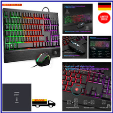 RGB Gaming Tastatur & Maus Set - QWERTZ, Farbige Beleuchtung