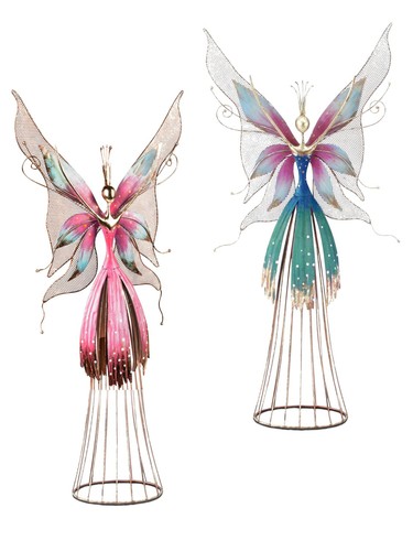 2er set dekofiguren elfen pink - dekofiguren,