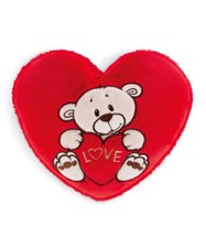 Nici 42617 Herzkissen Plüsch Bär Aufschrift LOVE 24x22cm