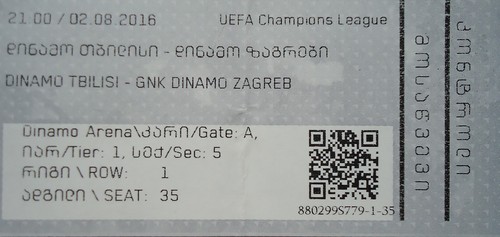 Ticket uefa 2016 dinamo - cl, 2016/17