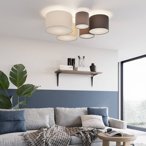 Lindby stoff deckenlampe grau - lindby,