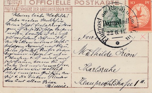 Fotokarte grossherzogin 1912 - fotokarte,