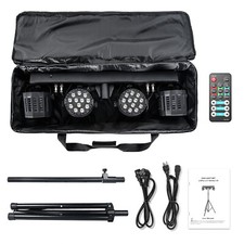 Tasche Dj Licht Set mit Stativ und Fernbedienung LED PAR + Derby DJ Lichteffekte