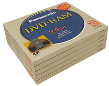 5 x Pack Panasonic DVD-RAM