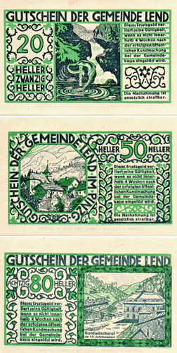 Notgeld gemeinde lend pzg - lend, i.