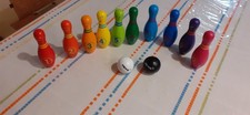 TOWO Holz Aktivitäten Kegelspiel Bowling m. lustigen Gesichtern 10 Kegel 2 Kugel