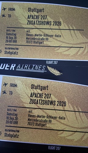 Apache 207 tickets - 2x,