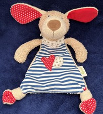 🌈 Sigikid Hund Schmusetuch Schnuffeltuch Green Organic Gestreift wie Neu 🌈