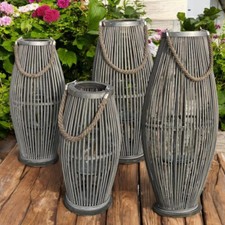 Laterne Bambus mit Windlicht