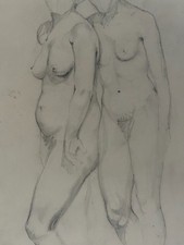 Josef Steiner Signierte Original Bleistiftzeichnung von 1919 - Weibliche Akte