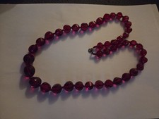 Perlenkette Rot Modeschmuck Nachlass Vintage Retro