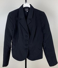 LIZ WEINMANN Design Damen Gr 4 / ca. 40 Designer Blazer Jacke schwarz Jacket 8A2