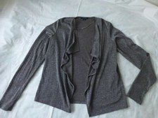 Comma Cardigan Bolero Strickjacke Damen Gr.38 Gr.S Viskose Polyester silber grau