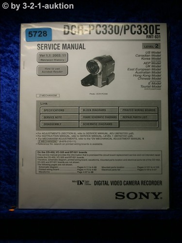 Sony service manual dcr pc330 - sony,