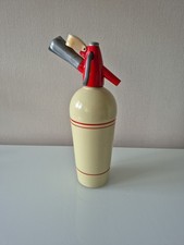 Siphon Sodaflasche Heimsyphon  KAYSER Beige mit rot/orange Streifen 60/70er 