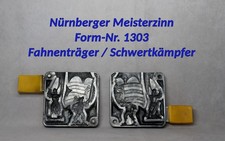 Nr.1303 - Nürnberger Meisterzinn,  Schwert & Fahne - Zinngießform, Zinnfigur,