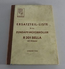 Teilekatalog / Ersatzteile Zündapp Motorroller R201 Bella mit Anlasser '01/1956