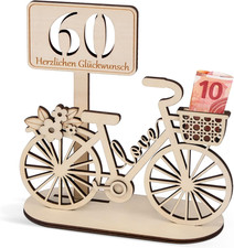 Geldgeschenk Geburtstag Holz Fahrrad Geschenk DIY Deko Zahlen Radfahrer