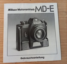 Bedienungsanleitung Nikon Motorantrieb MD-E MD E Anleitung deutsch