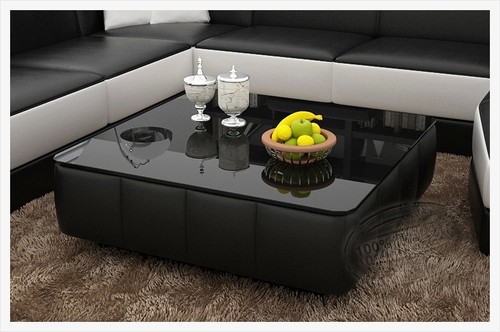 Design glastisch leder couch - design,