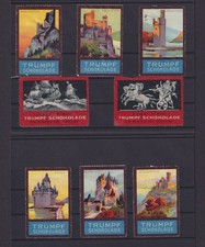 Reklame Werbung Trumpf Schokolade Jugendstil Art Nouveau tolles Lot von selt.