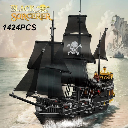 Schwarzes piratenschiff - schwarzes,