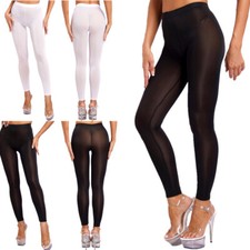 DE Damen Hosen Transparent Strumpfhose Kompressionshosen Leggings Gymnastik Tanz