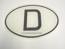 D-Schild Nationalitätenkennzeichen D-Plate D-Sign VW Käfer Porsche 356 Oldtimer
