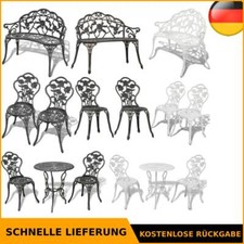 3tlg Bistroset Gartenmöbel Eisen 1 Tisch 2 Stühle Sitzgruppe Balkon Antikstil DE