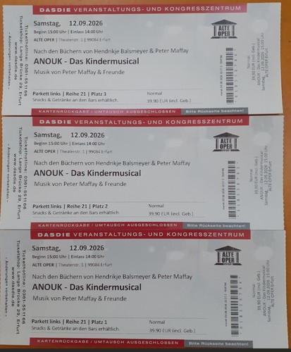 Tickets musical anouk in - musical,