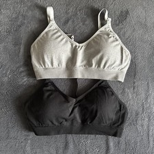 NEU! Set Still BHs Soft Sport ohne Bügel Gr.  M - H&M Schwarz/grau