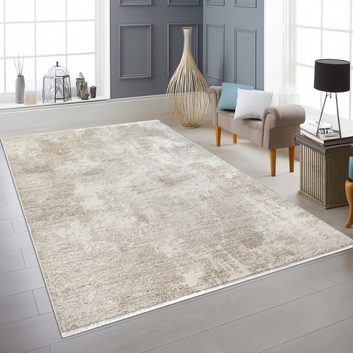 Teppich beige modern struktur - beige,