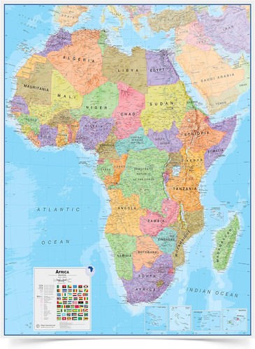 Große afrika wandkarte - afrika,