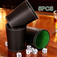5 Würfelbecher Leder Set