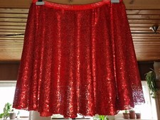 Tellerrock Pailletten Rot Länge 50 cm Squaredance "S/M"