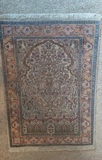 GHOM Teppich Brücke Seidenteppich 90x60 Perserteppich Kaschmir Seide 