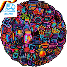 Aufkleber Pack 50 Stück Neon