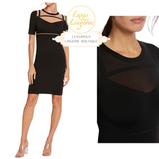 GAIA DRESS by Wolford M Medium black schwarz Transparent Details Etui Kleid