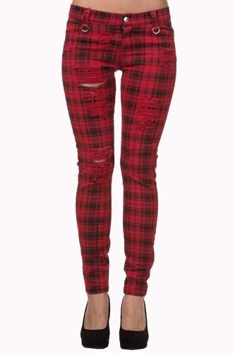 Rote schottenkaro skinny - rote,