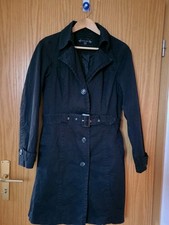 Trenchcoat Mantel mit Gürtel, Gr. 42/L, Schwarz 