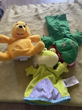 3 Handpuppen- Frosch- Krokodil- Winnie Puh- Stofftiere- Ergee -Disney